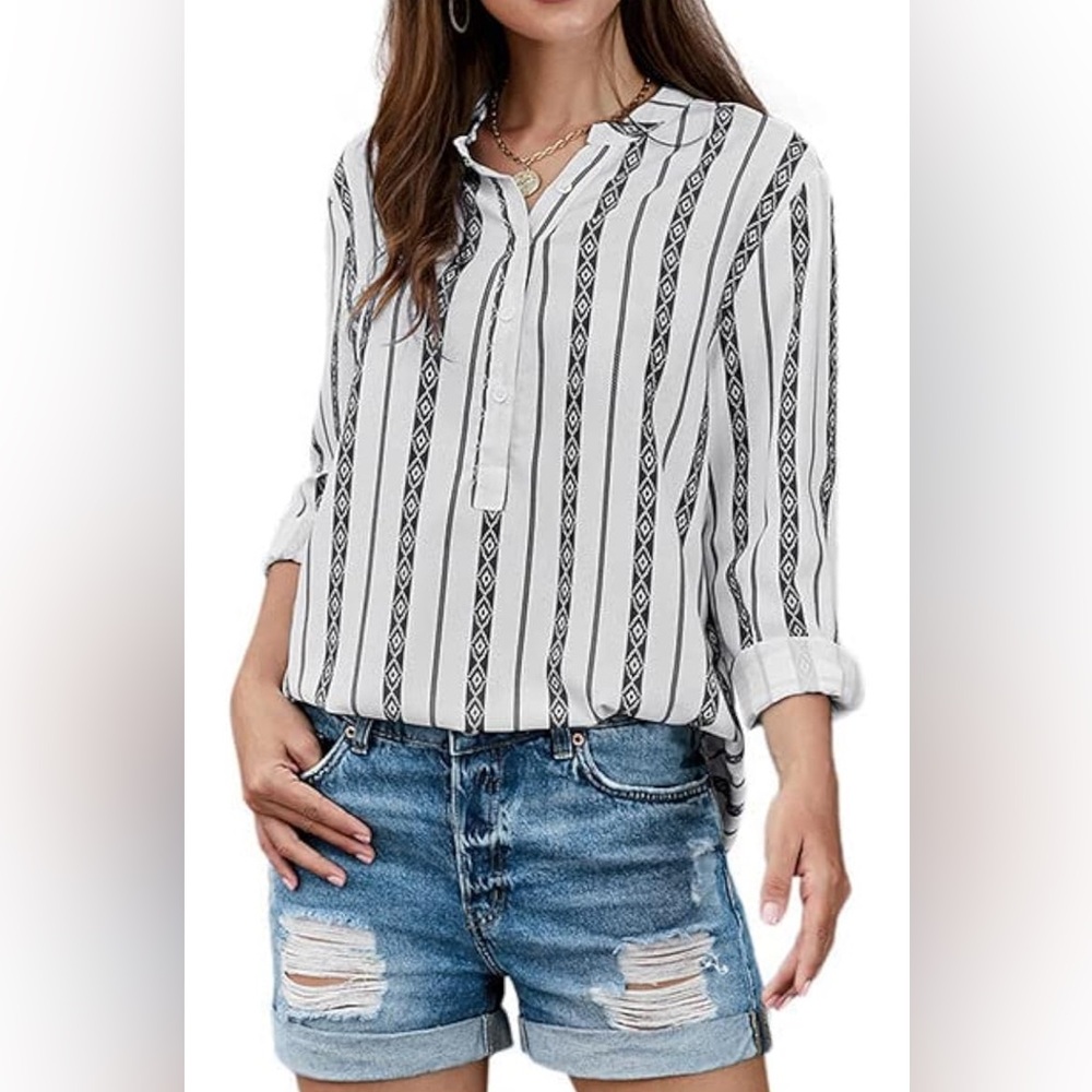 Woman’s stripped blouse
